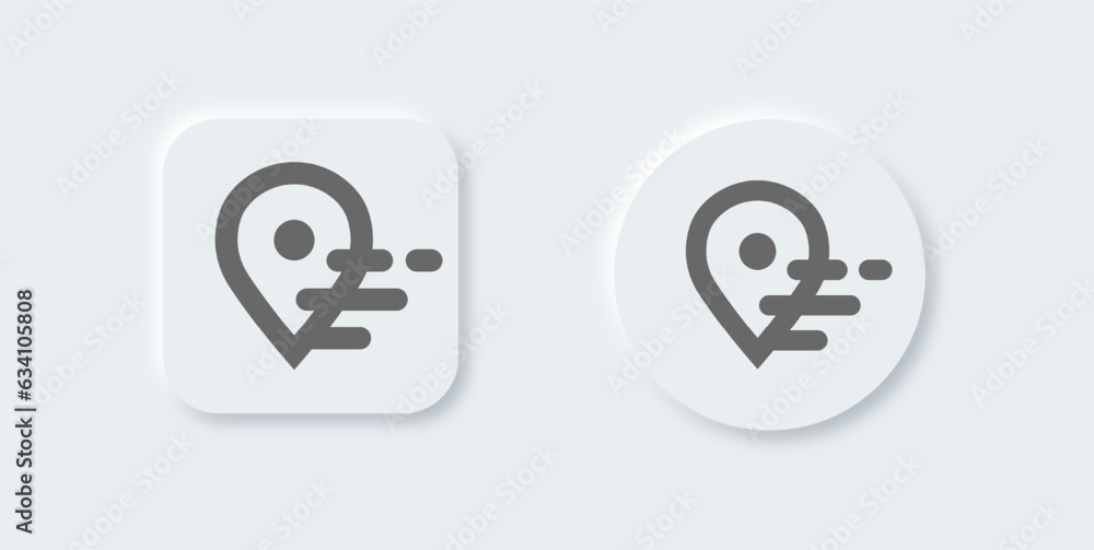Poster location line icon in neomorphic design style. pin pointer signs vector illustration.