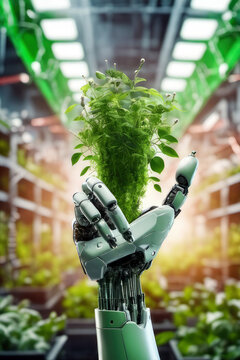 Robotics in agriculture, generated by artificial intelligence