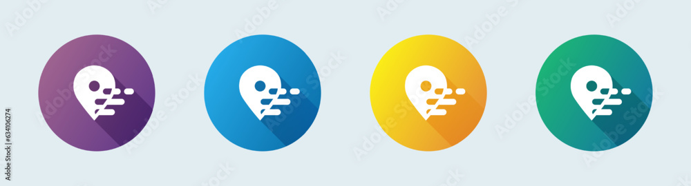 Poster location solid icon in flat design style. pin pointer signs vector illustration.