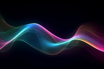 Ethereal 3D flow of iridescent neon curves. Perfect for backgrounds and banners. Generative AI