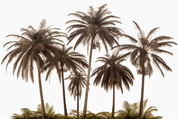 Fototapeta na wymiar A high-quality cutout of tropical island palm trees. Generative AI