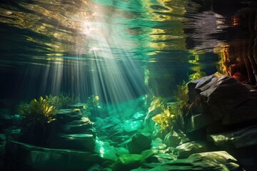 Obraz premium sunlight reflecting on turquoise water