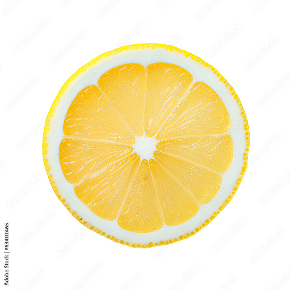 Aufkleber lemon slice on transparent background with clipping paths