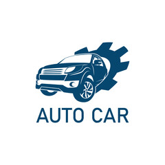 Silhouette car logo design vector