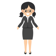 cute female teacher cartoon illustration