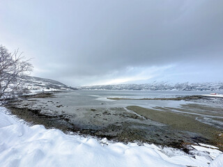snowy landscape nature in Tromso, Norway
