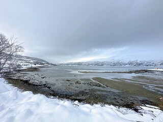 snowy landscape nature in Tromso, Norway