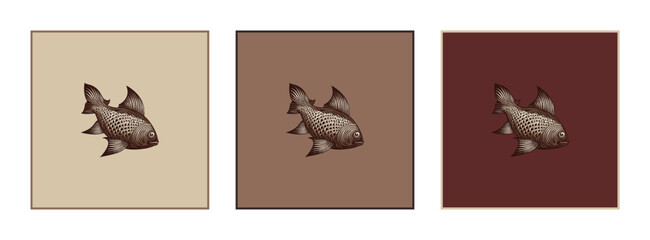 Vector wall arts, with fish