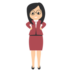 Fototapeta premium cute female teacher cartoon illustration