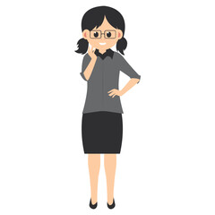 cute girl cartoon illustration