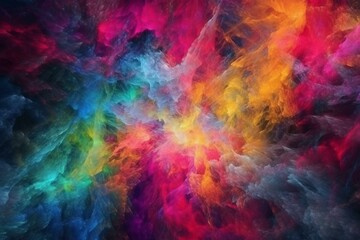 Colorful backgrounds resembling space nebulas. Generative AI