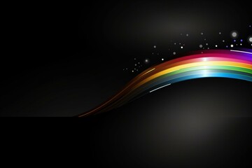 Shiny black banner with rainbow highlights. Generative AI