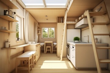 minimalist interior design of a tiny home