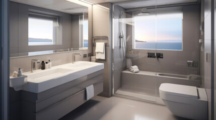 Compact Bathroom on a Superyacht