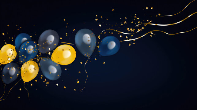 Bubbly Festivity: Blue and Yellow Balloons Pop