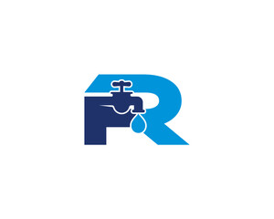 Letter R and Faucet Logo Design 001