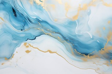 Fototapeta na wymiar Luminous Depths Gold Turquoise Abstract in Blue Marble Pastel Elixir Blue Canvas with Abstract Gold Turquoise