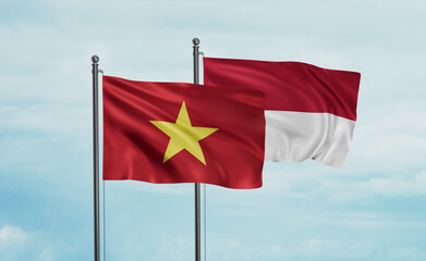 Indonesia and Vietnam flag