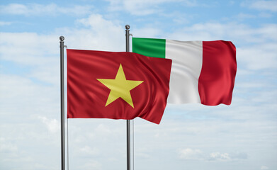 Italy and Vietnam flag