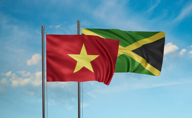 Jamaica and Vietnam flag