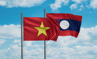 Laos and Vietnam flag