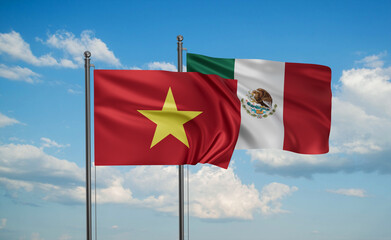 Mexico and Vietnam flag