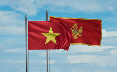 Montenegro and Vietnam flag