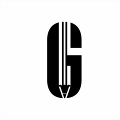 G letter logo design with pencil illustration.