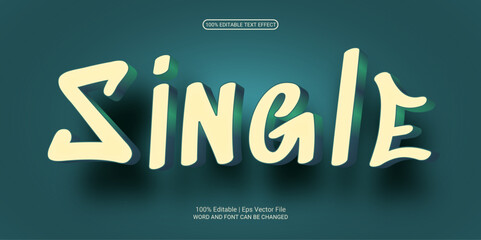 Single 3d editable premium vector text effect