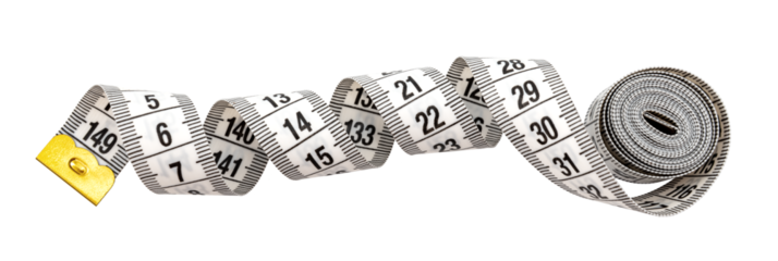 Centimeter for cutting and sewing. Sewing supplies for size measurement. Tape