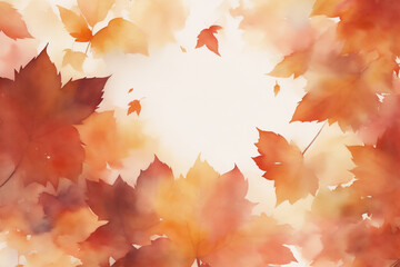 subtle autumn background with space for text golden maple leaves