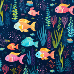 Colorful fish pattern