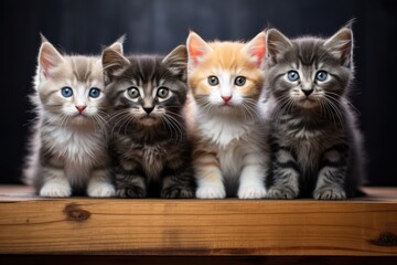 A group of different color kittens - AI Generated