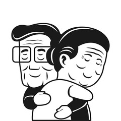 Obraz premium happy grandparents day vector illustration