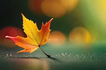 Autumn leaves on a neutral background created by AI