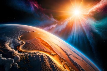 Space black holes explosion created by AI on a neutral background