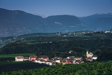 Eppan landscape near Bolzano in South Tyrol, Italy, Europe.