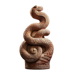 Obraz premium Snake stone carving from Khmer sculpture displayed against a transparent background