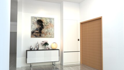 Tall cabinet with white colour