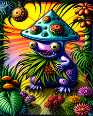 art style, psychedelic monster illustration - generative ai