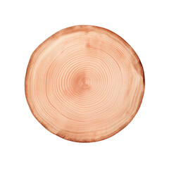 Wooden disc isolated on a transparent background