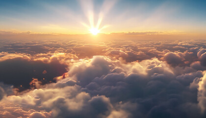 sunset over the clouds
