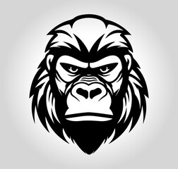 Gorilla Kopf Portrait Vector Tier Logo