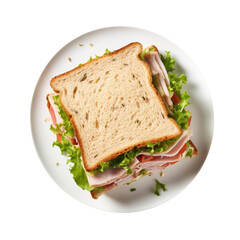 Delicious Turkey Sandwich Isolated on a Transparent Background