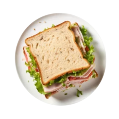 Fotobehang Delicious Turkey Sandwich Isolated on a Transparent Background © JJAVA