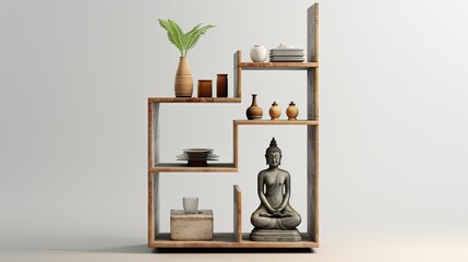 design home tall shalves gautama shelf solated on white background