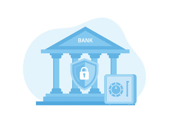 Fototapeta premium security at the bank concept flat illustration