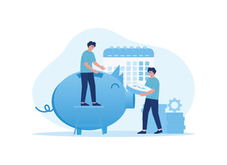 saving money concept flat illustration