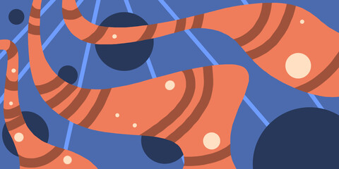 Colorful shape and movement concept, abstract background