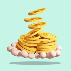 3d render illustration. Finance, investment, money growth, finance cartoon character.
